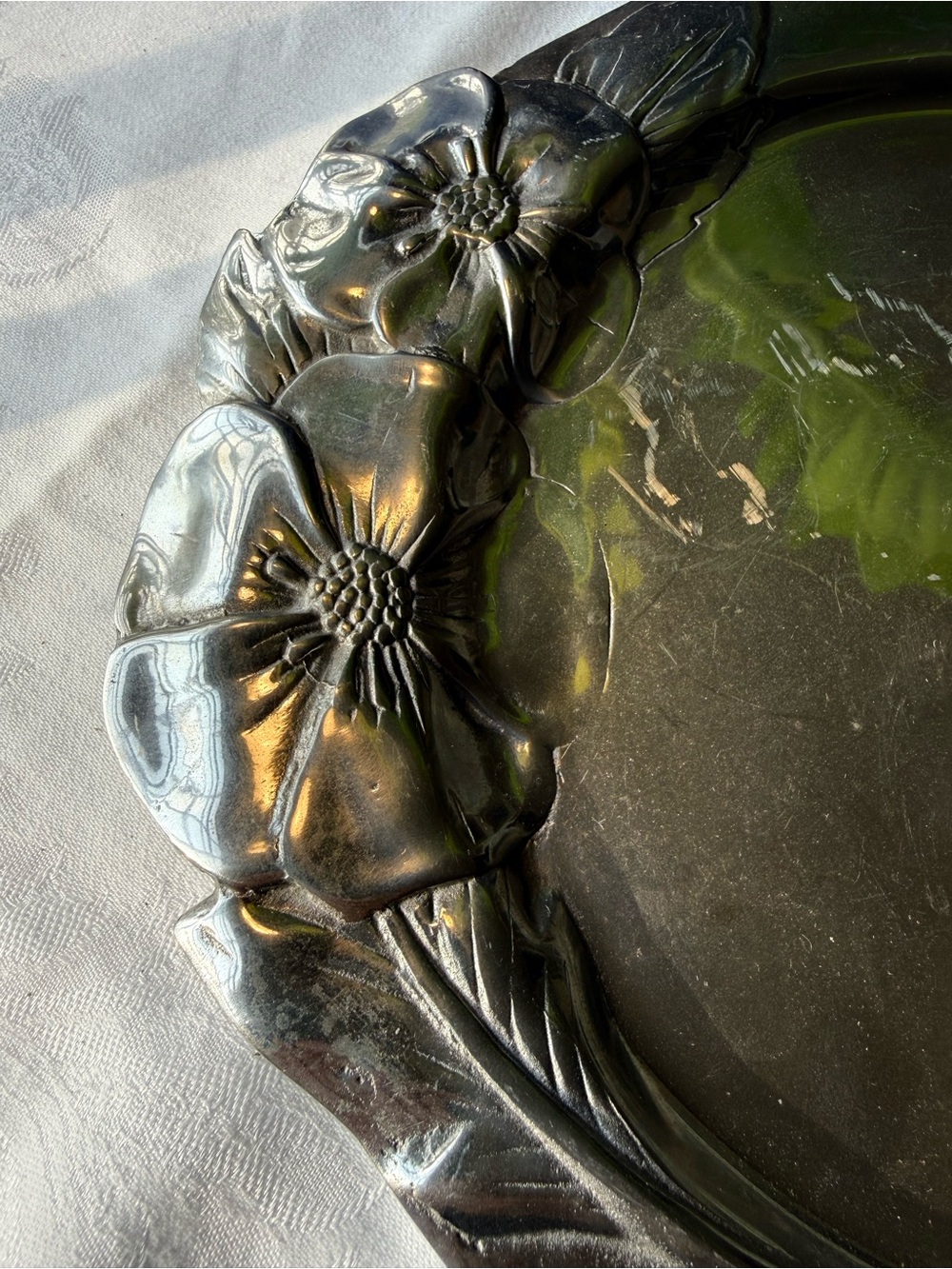 Mexican pewter serving tray